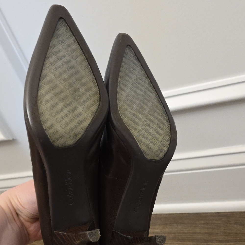 Calvin Klein Brown Leather Heels - Picture 5 of 6